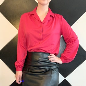 Vintage 1970s Puccini Fuschia Bright Pink Button Down