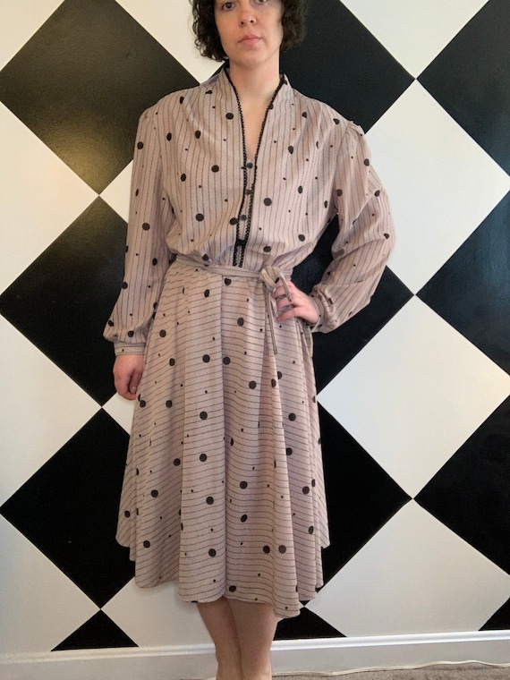 Vintage 1980s Deadstock Polka Dot Victorian Style 