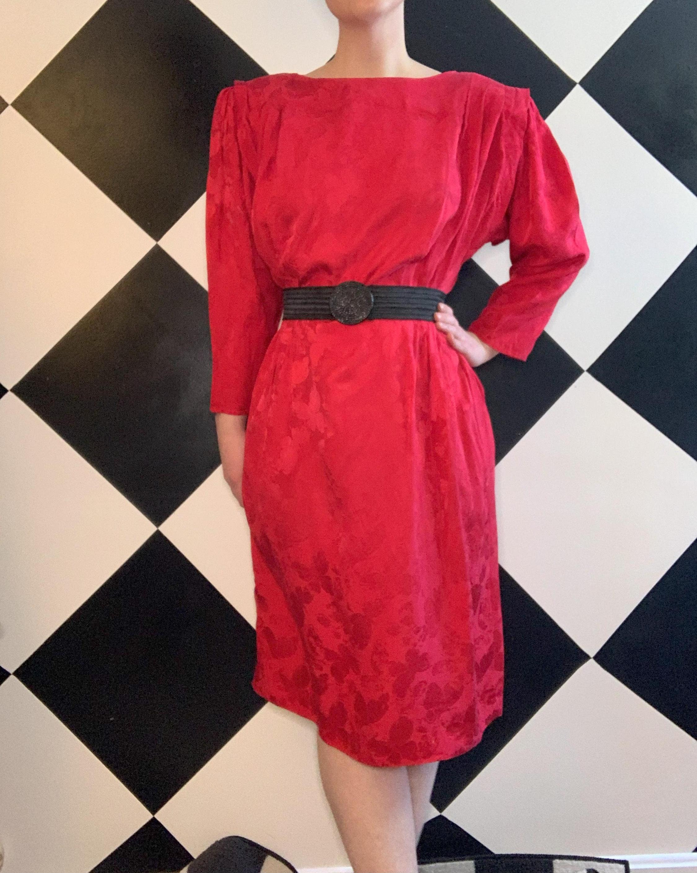 fitted lace wedding dress 80s Red & Black Nightgown