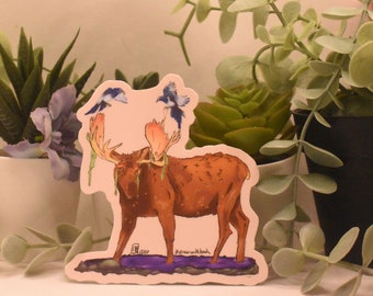 Mossy moose - sticker - lap top sticker - hydro flask sticker - car sticker - animal sticker - vinyl sticker - water bottle sticker