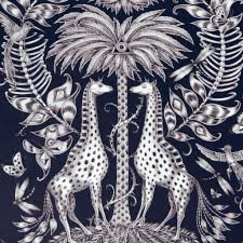 Kruger Navy Giraffe Fabric by Emma J Shipley Lampshade Etsy UK