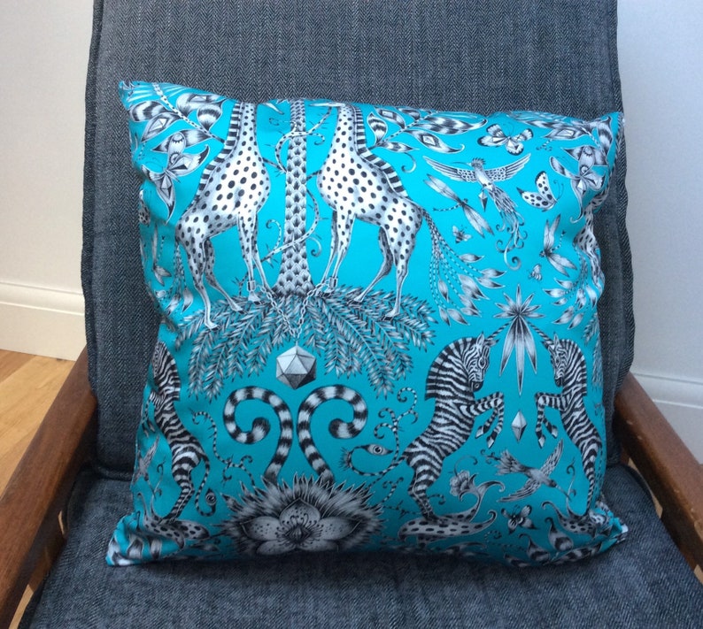Kruger Teal by Emma J Shipley Reversible Cushion Cover Etsy UK