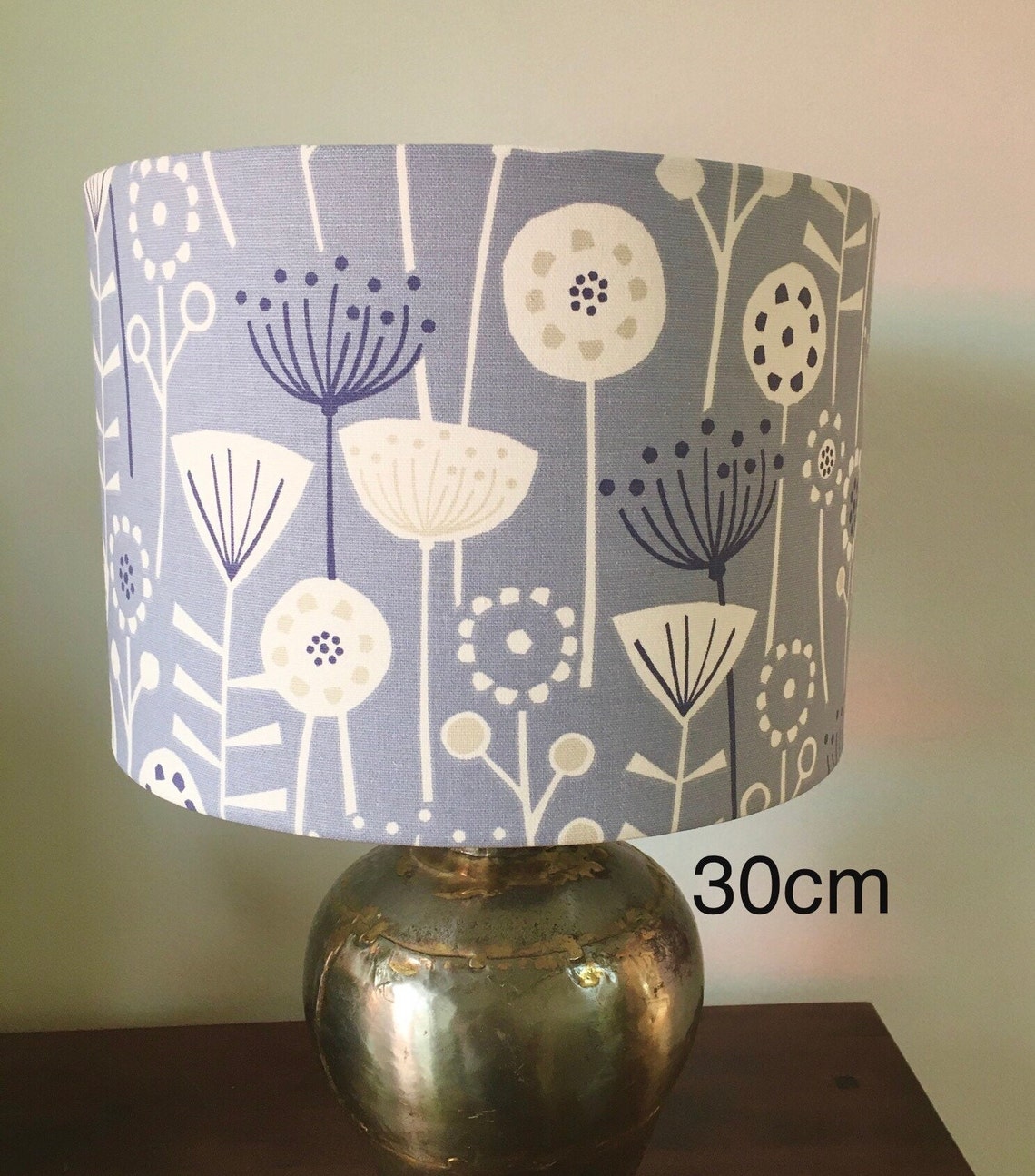 Blue Scandi Flower Fabric Lampshade Ceiling and Etsy UK