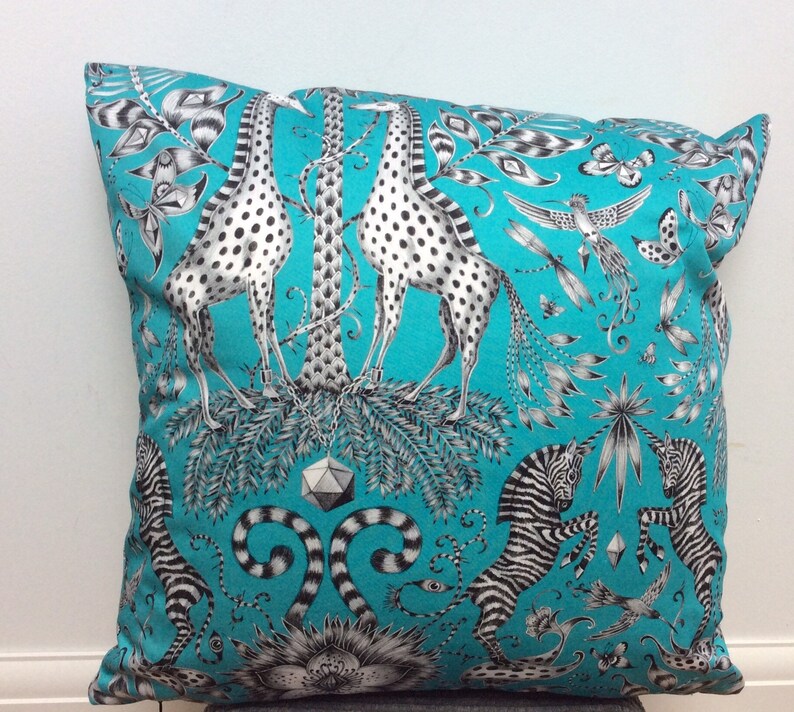 Kruger Teal by Emma J Shipley Reversible Cushion Cover Etsy UK
