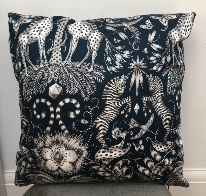 Kruger Navy by Emma J Shipley Reversible Cushion Cover Etsy UK