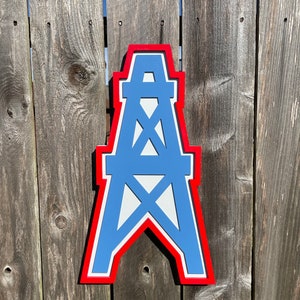 Wooden Houston Oilers Wall Decor