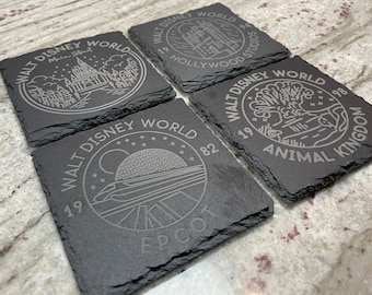 Disney Parks Inspired Slate Coaster Set