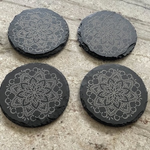 Disney Inspired Hidden Mickey Mouse Mandela Slate Coaster Set
