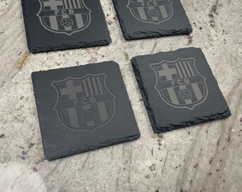 FC Barcelona Slate Coaster Set