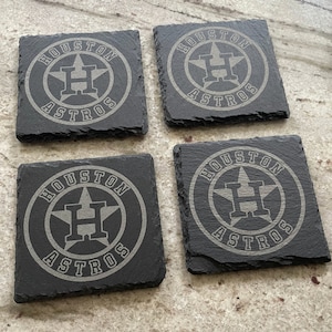 Houston Astros Slate Coaster Set