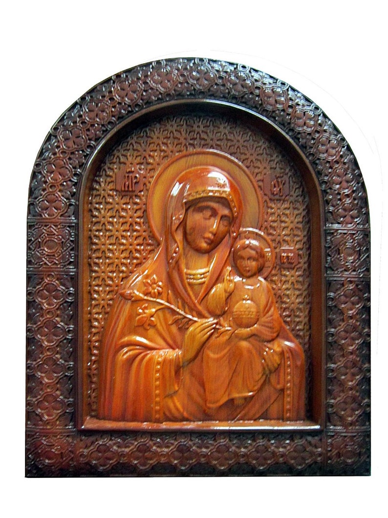 Carved icon of Virgin  Fadeless color image 2