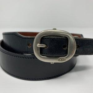 Vintage Ralph Lauren Black Leather Belt, High Waisted Black Leather Belt, Genuine Leather Belt, Vintage Black Leather Belt image 1