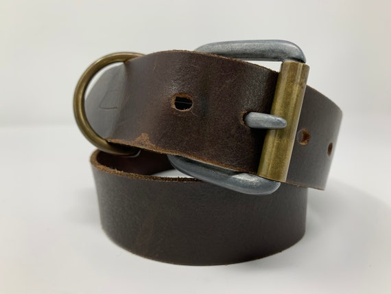 Vintage Italian Brown Leather Belt, Vintage Diesel