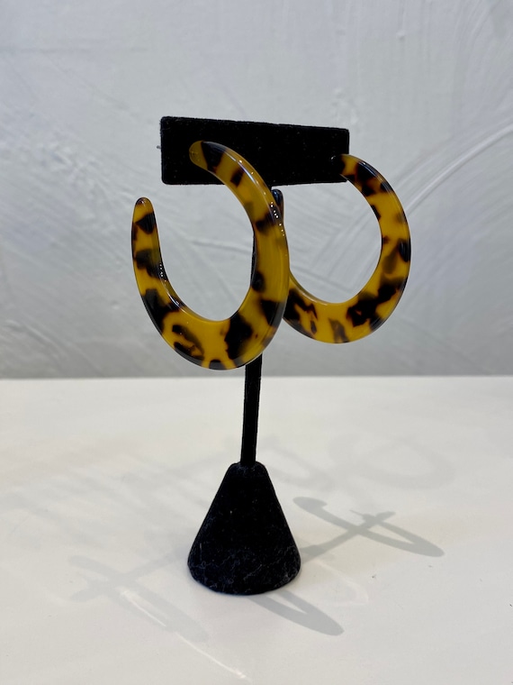 Acrylic Tortoise Shell Hoops - 2"