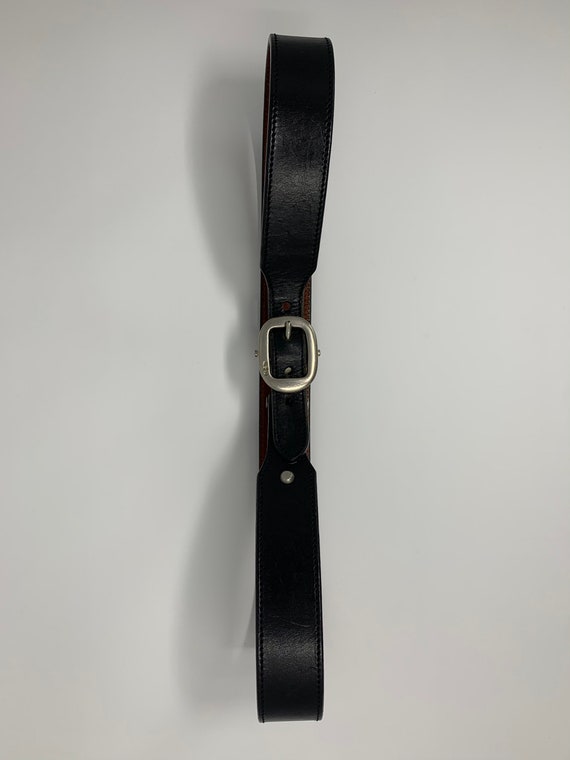 Vintage Ralph Lauren Black Leather Belt, High Wai… - image 2