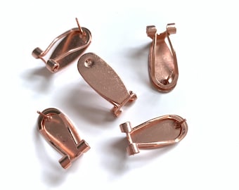 Silver/Gold/Rose Gold Color Fingernail Lever back Earring Posts, Findings Studs