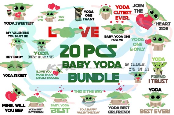 Download Baby Yoda 20 pcs Valentine's Day Bundle svg eps png dxf | Etsy