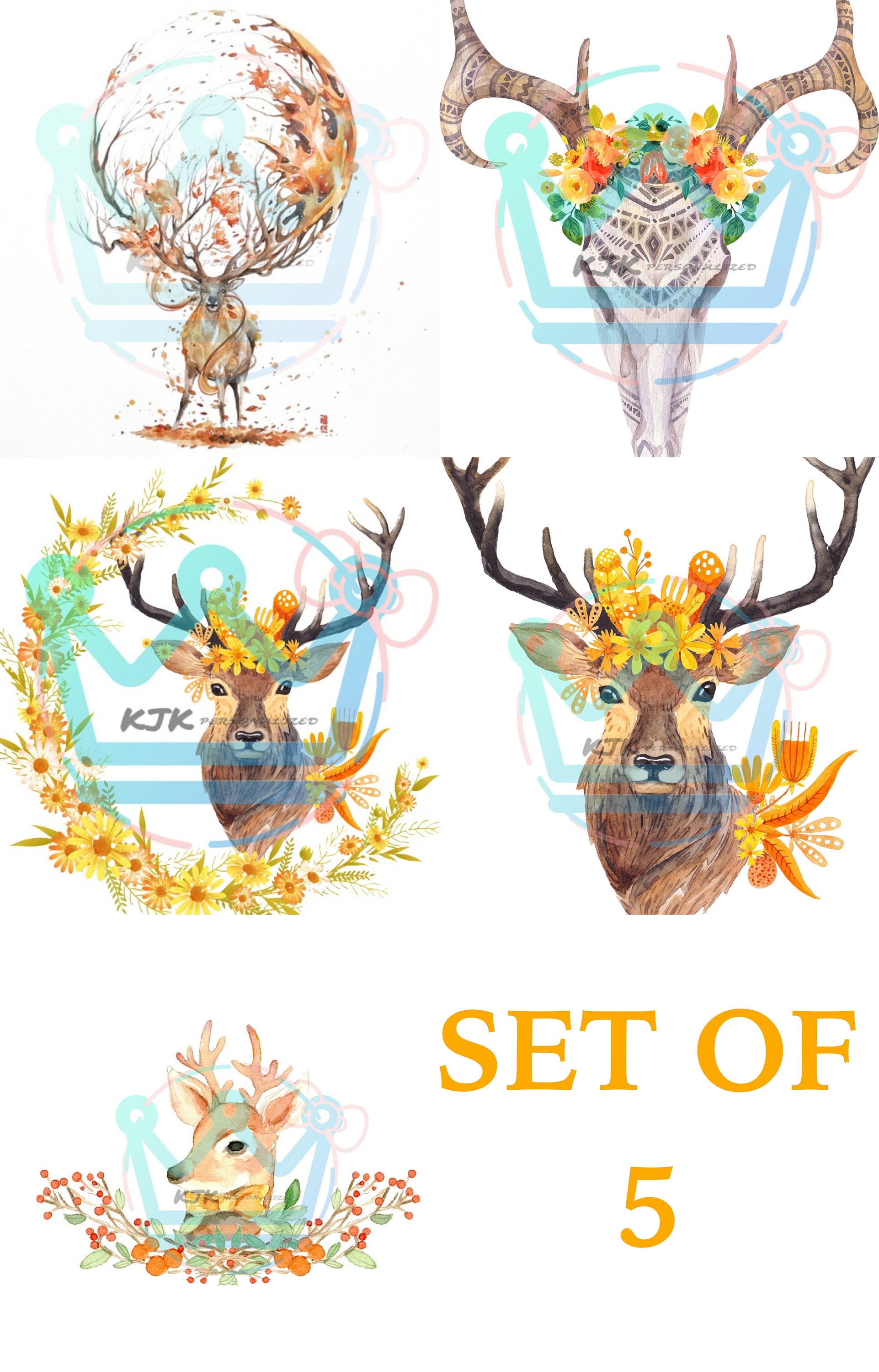 Download Deer Autumn Collection Svg Boho Svg Files Wild And Free Etsy