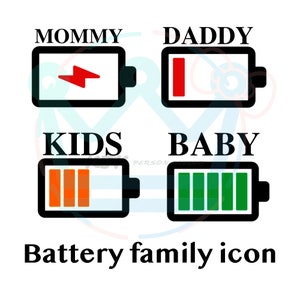 Family Battery Bundle svg, eps, png, dxf Instant download, SVG for Cricut and Silhouette. image 1