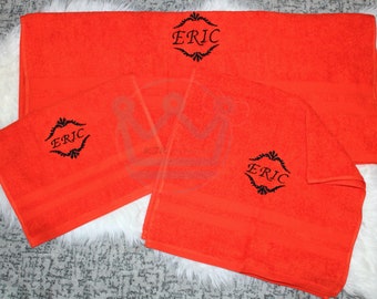 Personalized Towel, Blue Towel, Luxury Personalized Embroidered Towels 500gsm Hand/Bath/Face.