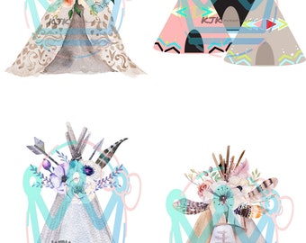 Tipi SVG Bundle: Boho Teepee, Tribal Designs (Digital Download)
