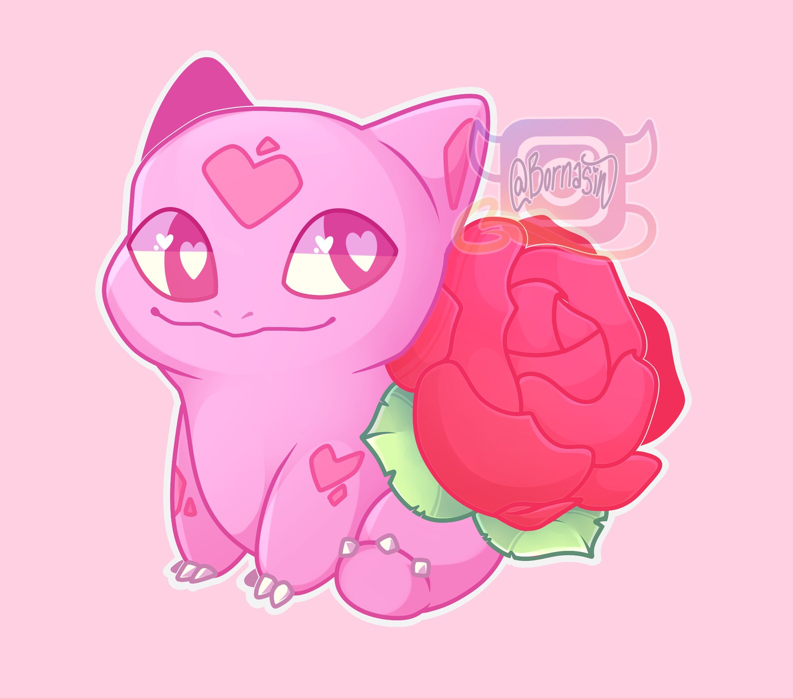 Rose Bulbasaur 3 Inch Sticker Etsy