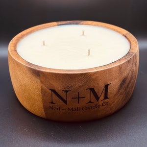 New: 20oz Acacia Wood Bowl Candle image 4