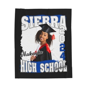 2025 Graduate Velveteen Plush Blanket | College Graduate | Graduation Gift | Senior | Personalized Blanket | Grade School