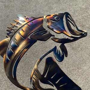 Metal Bass Fish Sign -  Australia