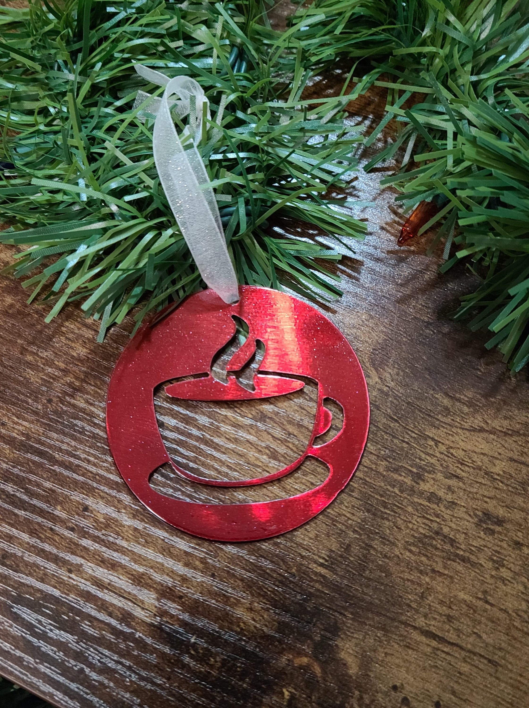 Coffee Cup Christmas Ornament/ Hot Coffee Ornament/ Coffee Etsy
