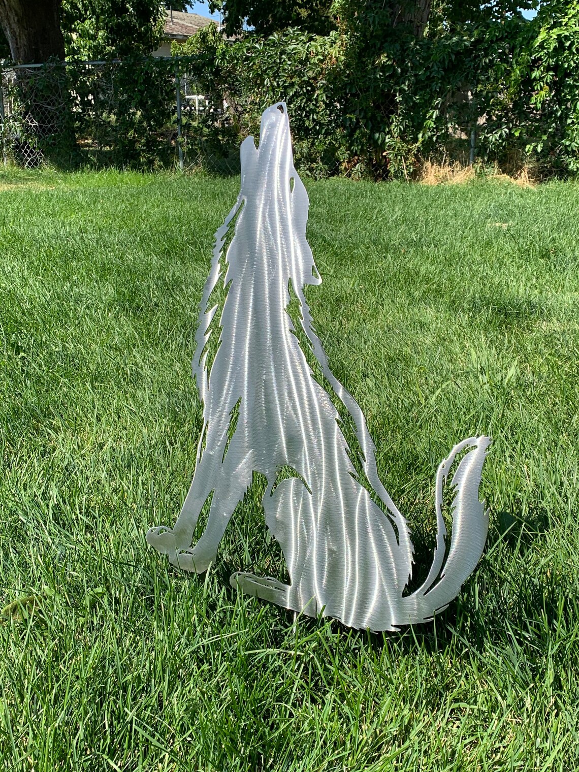 Coyote Yard Artcoyote Garden Art Howling Coyotedesert Yard Etsy