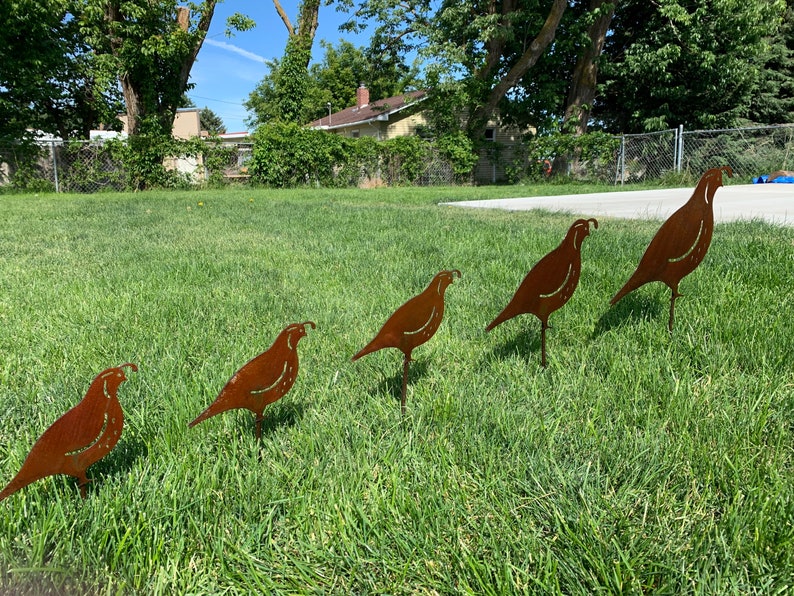 Quail Family / Metal Quail Lawn Art Etsy
