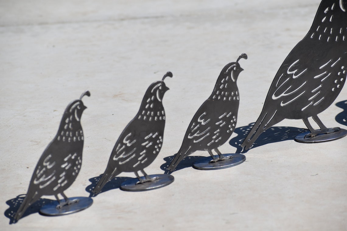 Quail Family metal Quail quail Artyard Decordecorative Etsy