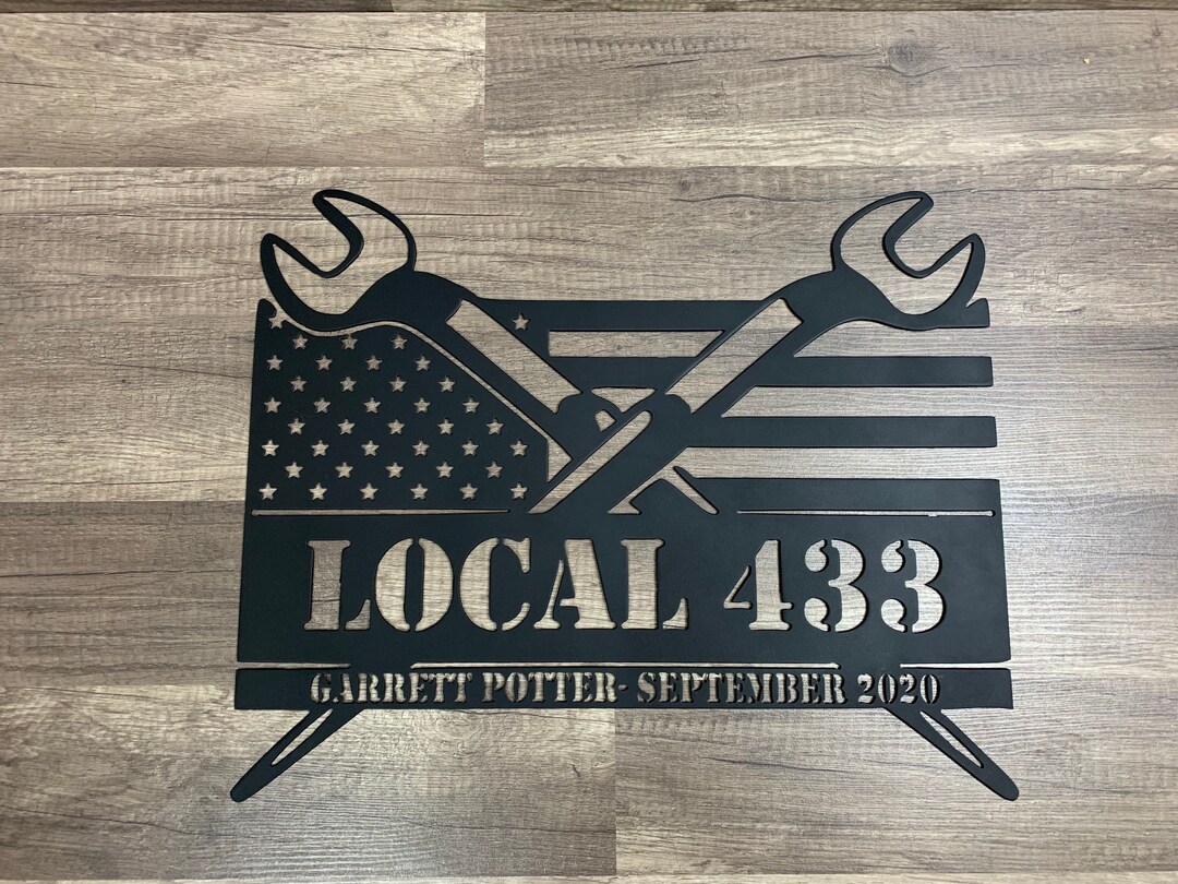 Iron Worker Union Signamerican Flag customized Iron Union Sign Best