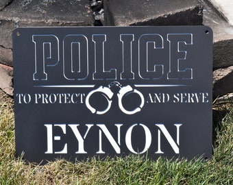 Police Sign - Personalized Police Sign - Law Enforcement - Police Officer Gift - Gifts for Him- Christmas Gift for Police Officer-Christmas