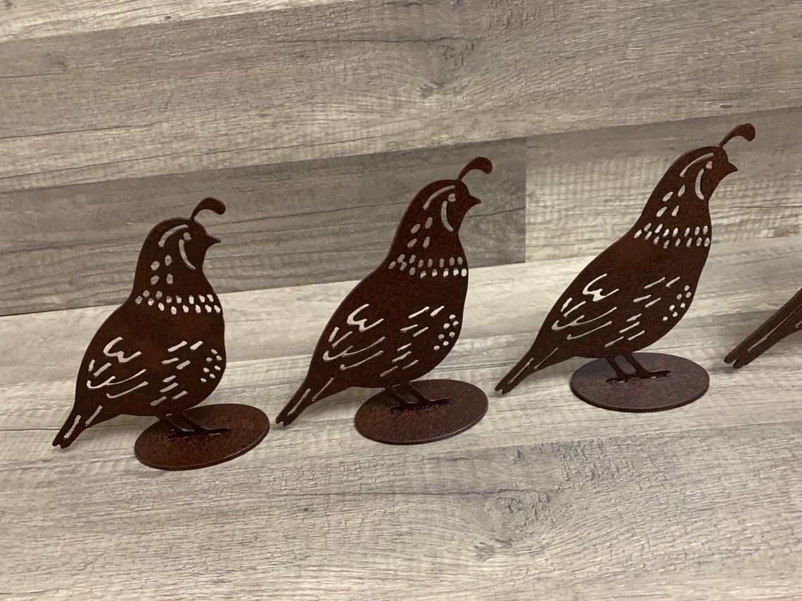 Quail Family Metal Quail Quail ArtYard Etsy
