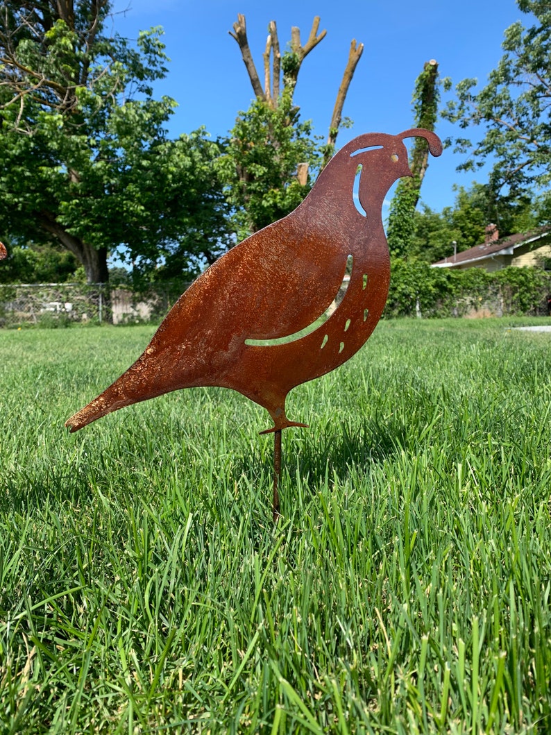 Quail Family metal Quail Lawn Artdesert Yard Artyard Etsy