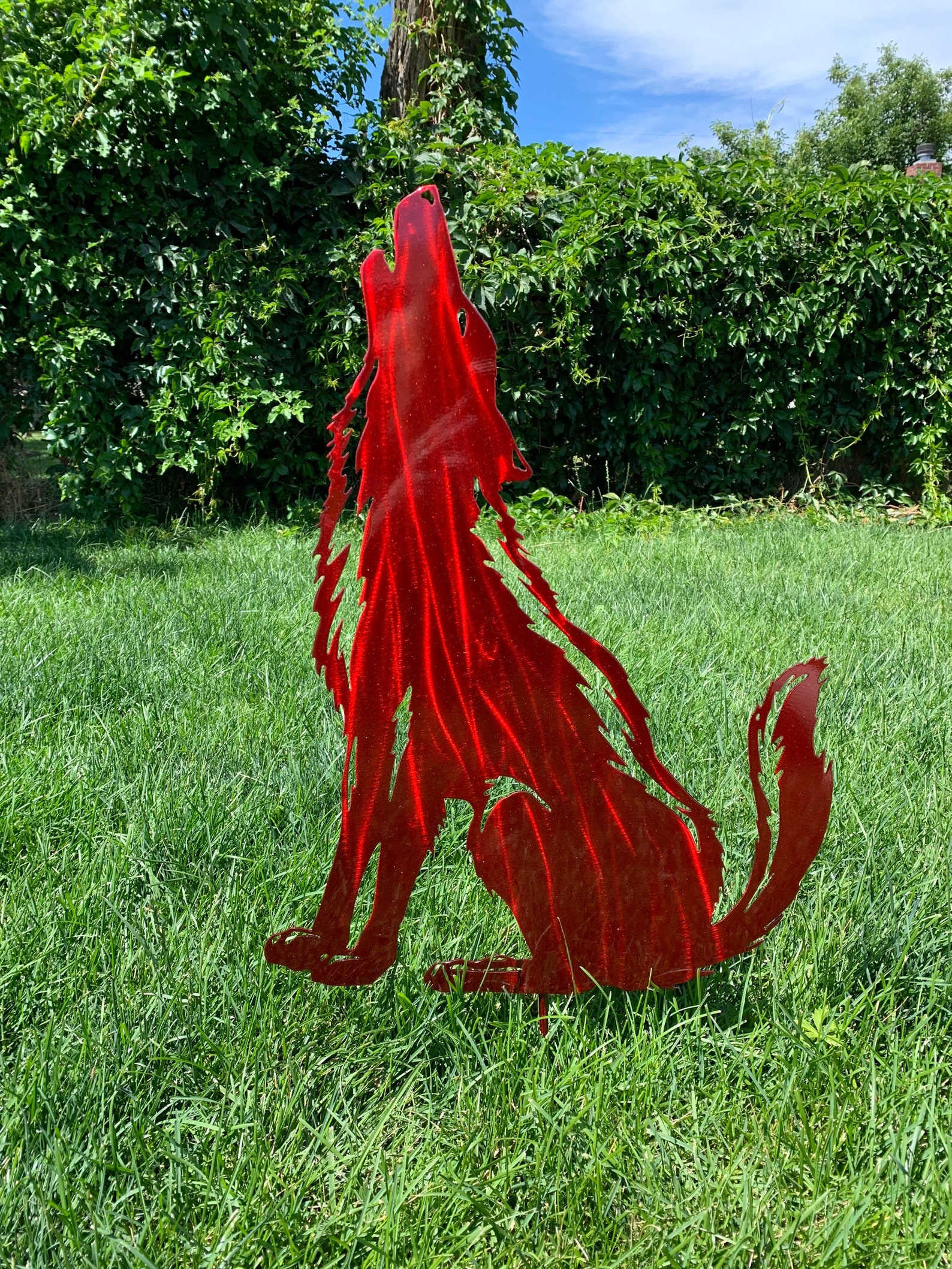 Coyote Yard Artcoyote Garden Art Howling Coyotedesert Yard Etsy