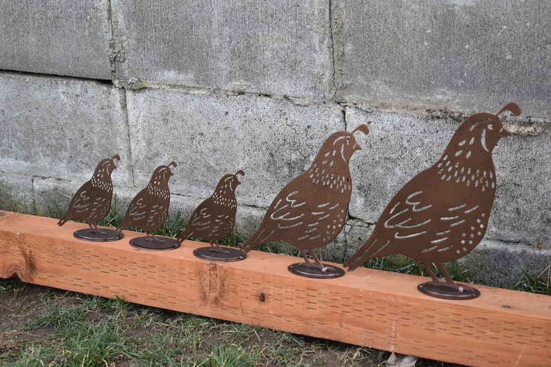 Quail Family / Metal Quail / Quail Art Etsy