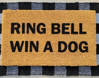 ring bell win a dog doormat
