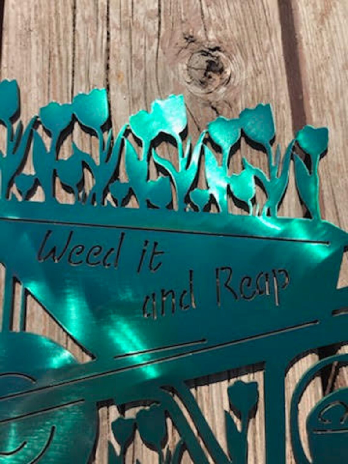 Garden sign/Flower sign/Gardening art/Metal Flowers/ Gardening Etsy