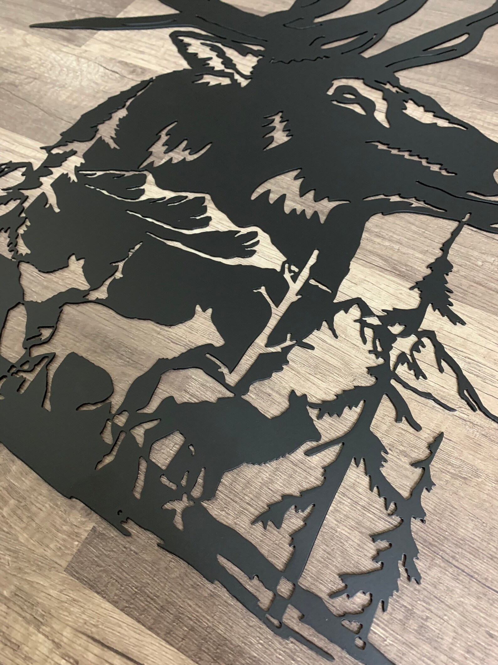 Elk Wall Mural-metal Elk Sign Hunting Christmas Gift-cabin - Etsy