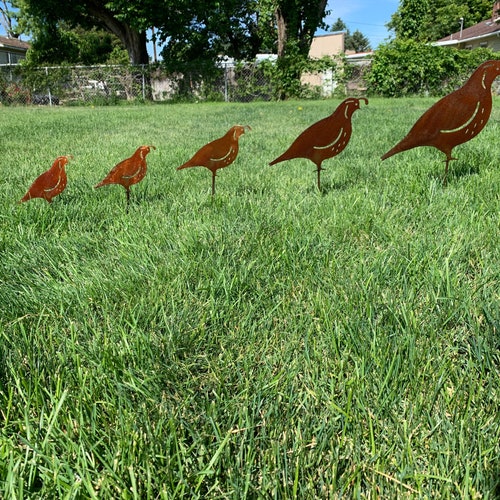 Quail Family metal Quail Lawn Artdesert Yard Artyard Etsy