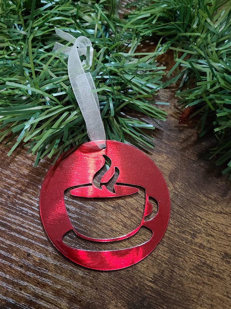 Coffee Cup Christmas Ornament/ Hot Coffee Ornament/ Coffee Etsy