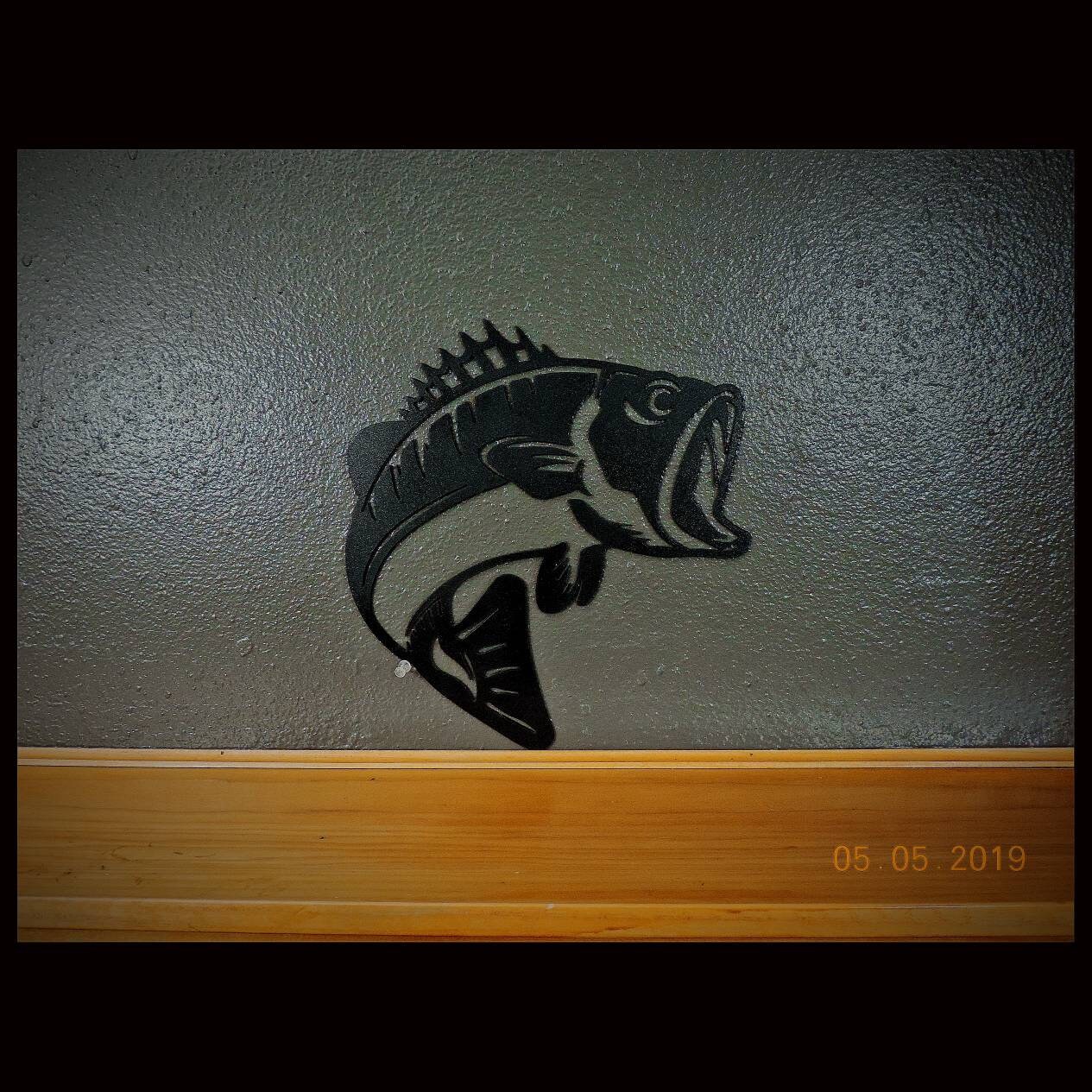 Metal Bass Sign fish Sign fish Art bass Art-fishing Gifts | Etsy