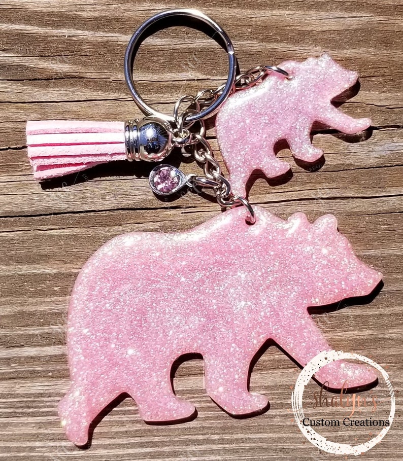 Mama Bear Keychain Baby Bears Mom Keychains Mama Bear Bear Etsy
