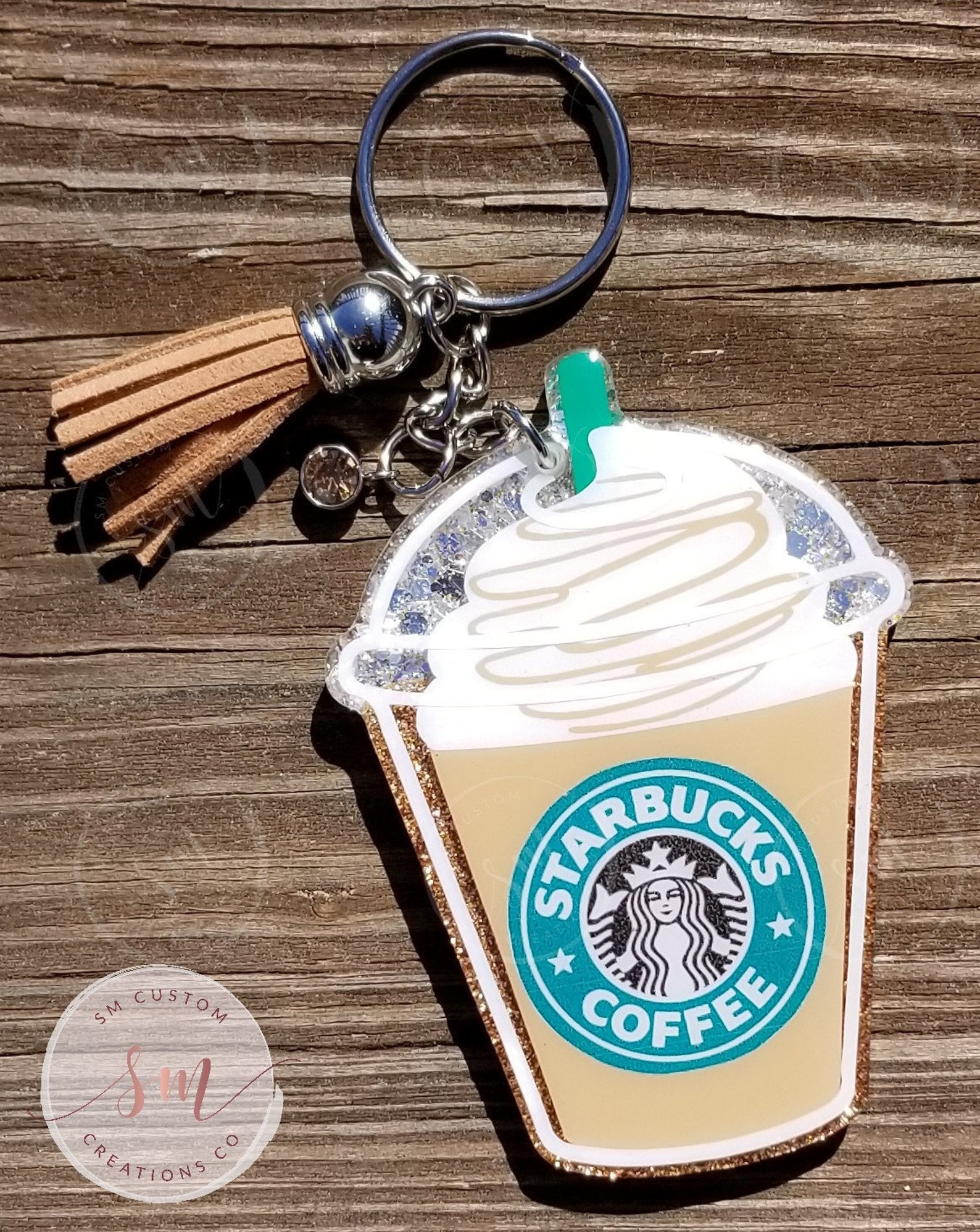 Keychain Coffee Keychain Starbucks Keychain Caramel Etsy