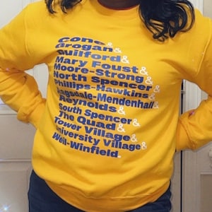 UNCG Dorm Sweatshirt, Collegiate Sweatshirt, Unisex sweatshirt, blue and gold, Spartans