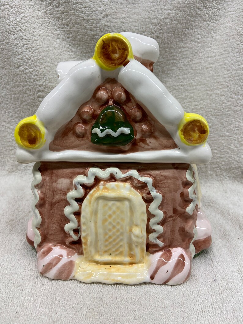 Vintage Gingerbread House Cookie Jar Etsy