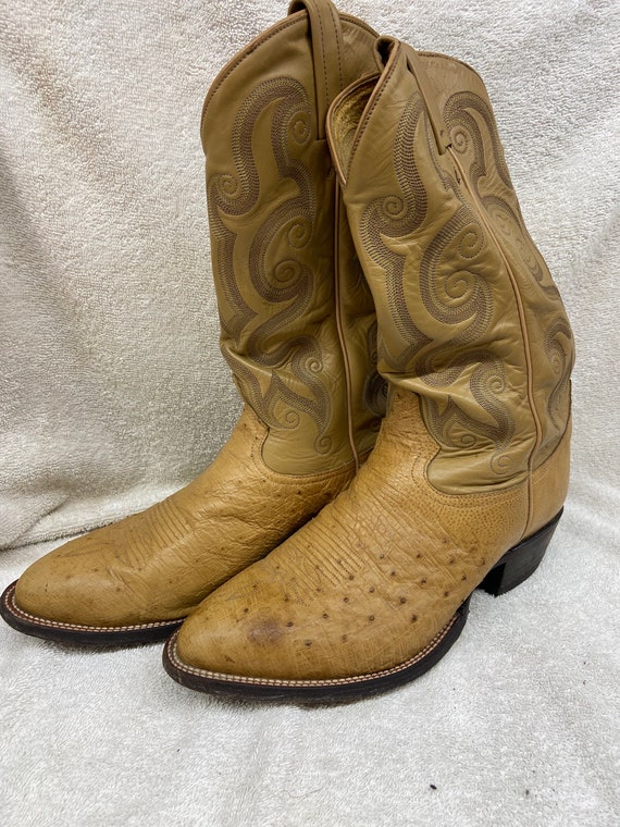 Men’s Tony Lama Half Quill Ostrich Boots - image 1